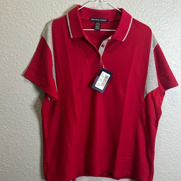 Devon & James Red and gray polo size XXL NWT - Picture 1 of 4